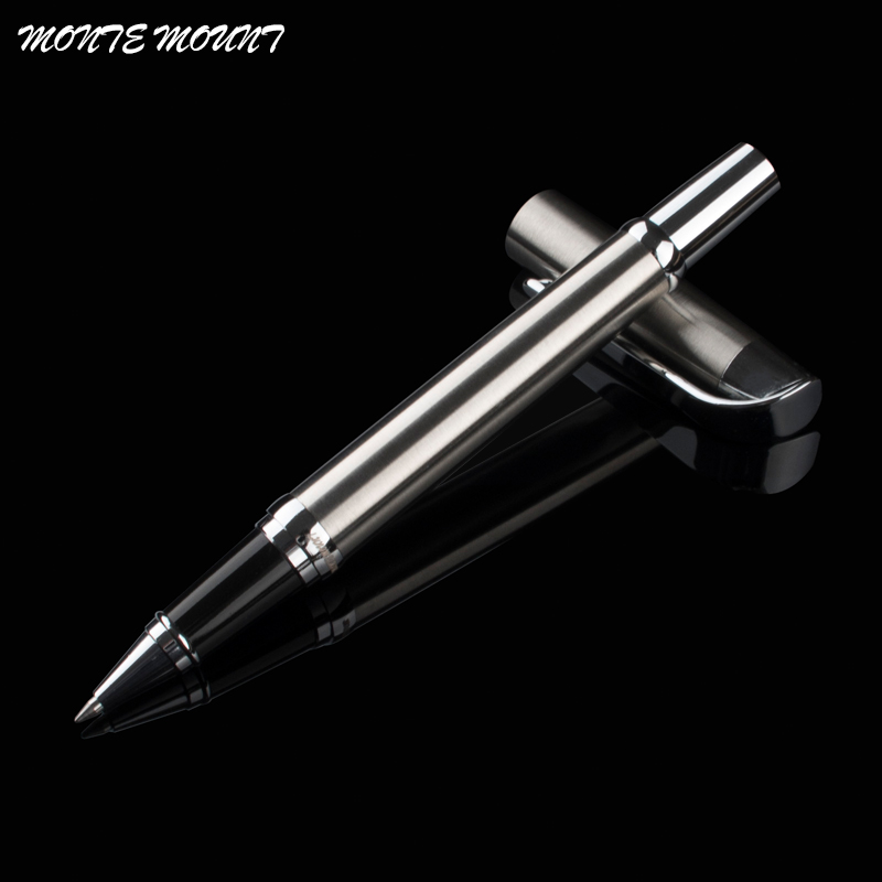 

MONTE MOUNT High Quality Office School Stationery Classic Version Stainless Steel office roller ball pen Silver Clip, As pic
