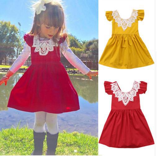 

2 Colors Summer Girls Dress Lace Sleeveless Puff Big Bowknot Back Cotton Girls Dress Fashion Children Party Dress Free shipping Z11, Remark colors and size