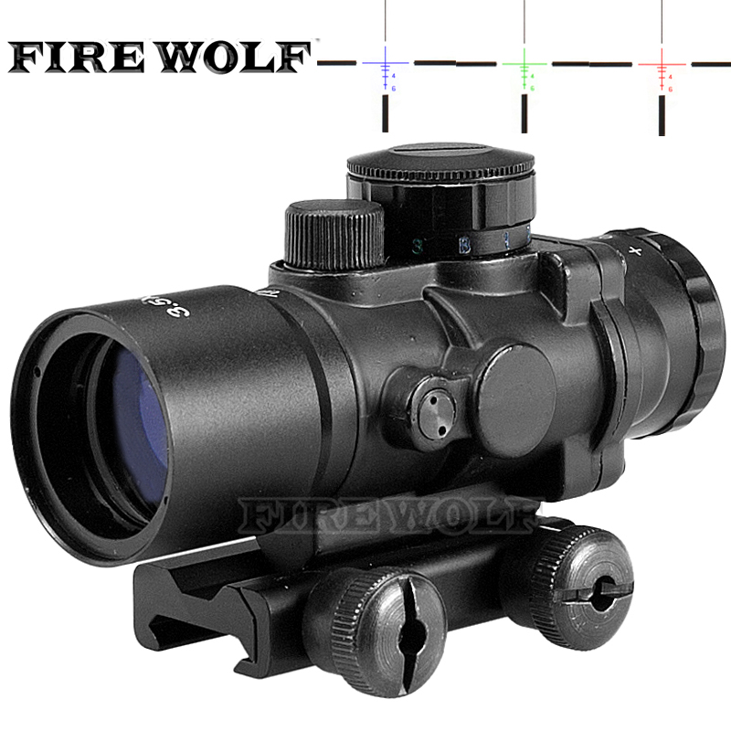 

Hunting Riflescope Tactical 3.5X30 RGB laser sight dot red Tri-Illuminated Combo Compact Scope Fiber Optics Green Sight