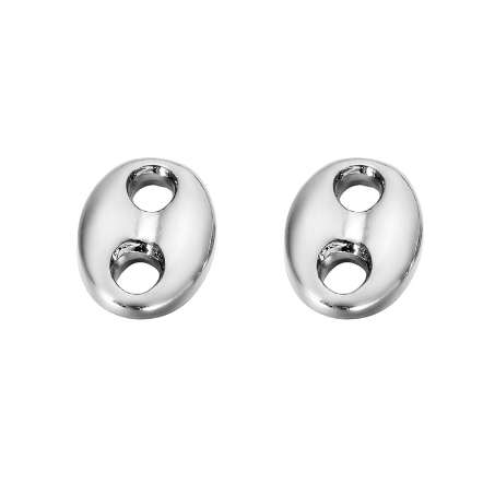 

LASPERAL Stainless Steel Button Connectors For Jewelry Making Double Holes Beads Jewelry Accessories Bracelet DIY 8x6mm 9x7mm