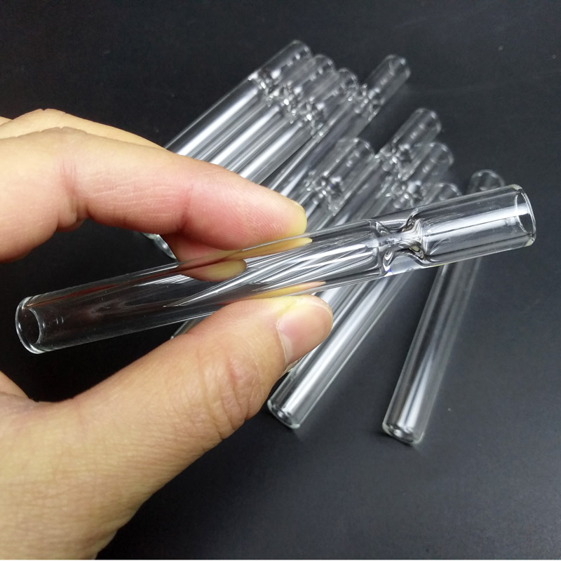 

4inch Glass Cigarette Bat One Hitter Pipe Clear OG Glass Tube for Smoking Tobacco Hand Pipes Hookah Accessories