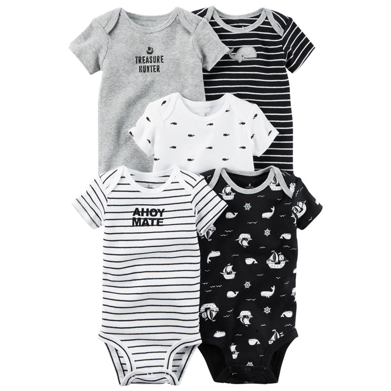 

Baby Boys and Girls Clothing set Bodysuit set for Bebes kids short sleeve news soft Cotton Bodysuit Jumpsuit 5pcs Pack Baby set, 14