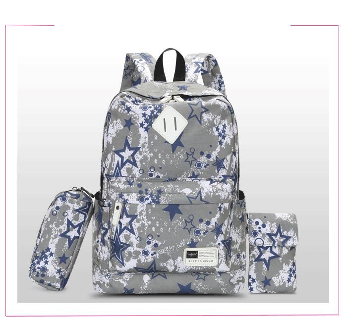 

Schoolbag Canva+Oxford fabric fabric Backpack The leisure fashion Striped backpack Outdoor travel bags High-capacity Knapsack A32, Navy blue