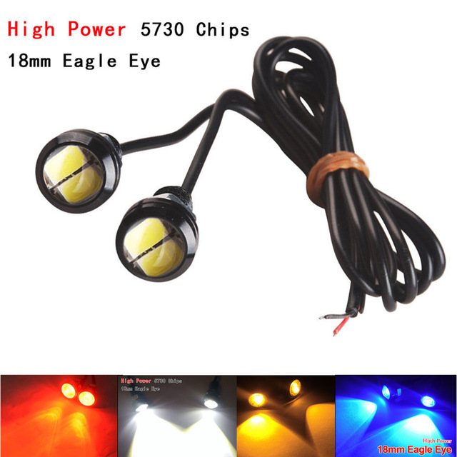 

10PCS LED Eagle Eye White Daytime Running DRL Backup Light Fog Auto 12V 18MM 9W White Red Blue Amber Yellow