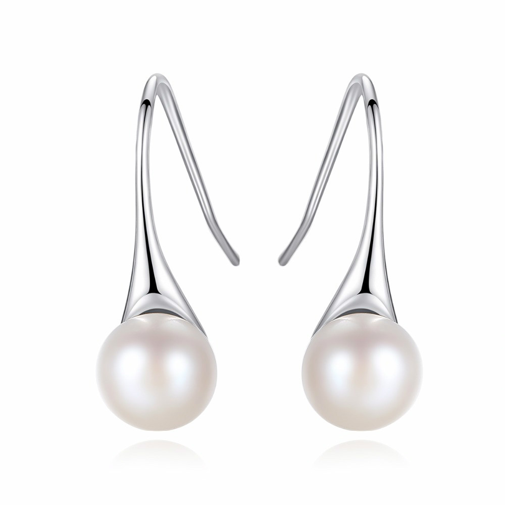 Nouveau Femme Argent Sterling 925 12x16mm Shell Pearl long oreille//Chaîne Lien Boucles d/'oreilles