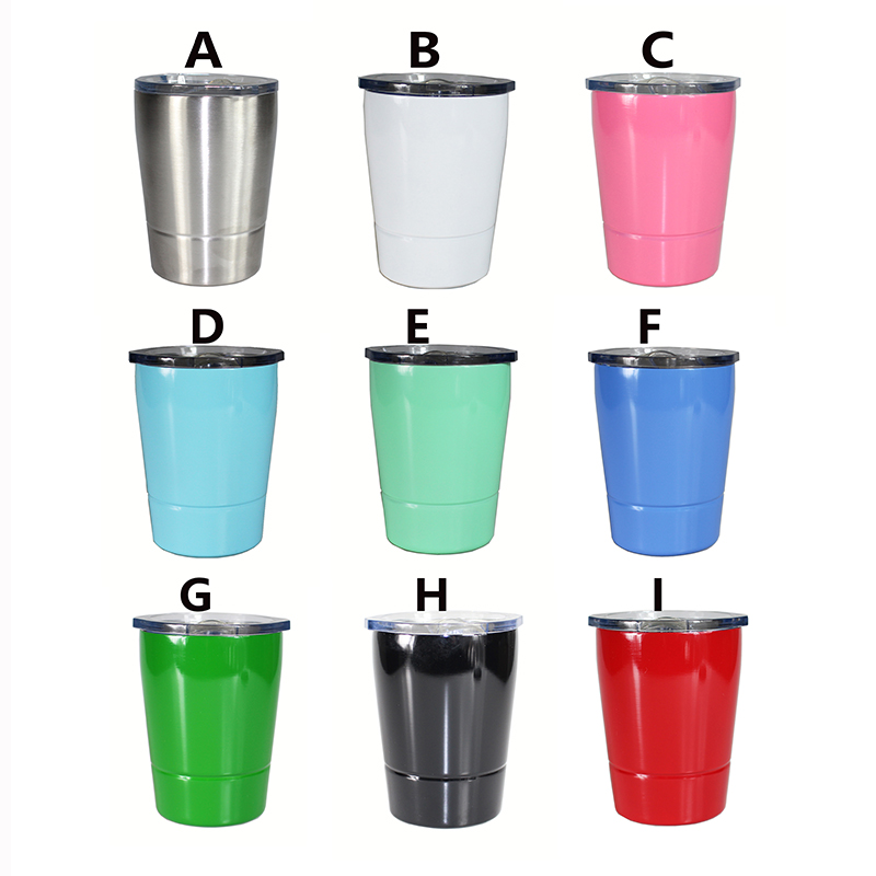 

8.5 oz 304 Stainless Steel Tumbler 8.5oz cups Travel Vehicle Beer Mug non-Vacuum mugs with straws&lids