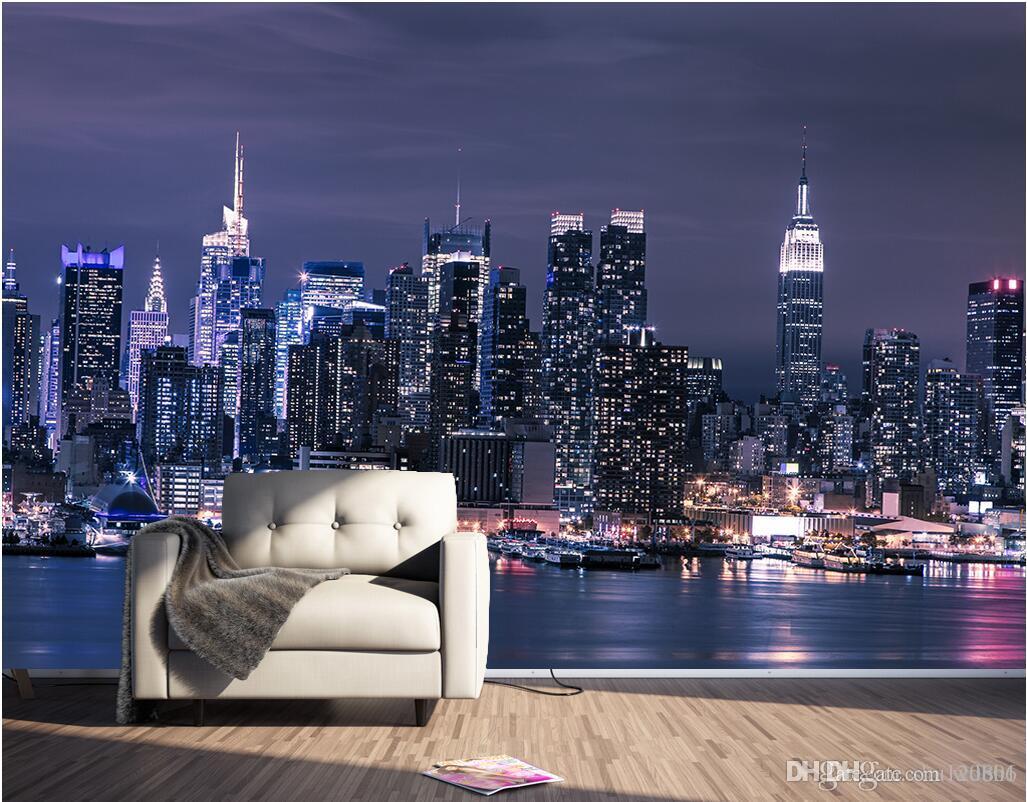 

3d wallpaper custom photo Modern New York City at night background wall living room office Home decor 3d wall murals wallpaper for walls 3 d, Picture shows