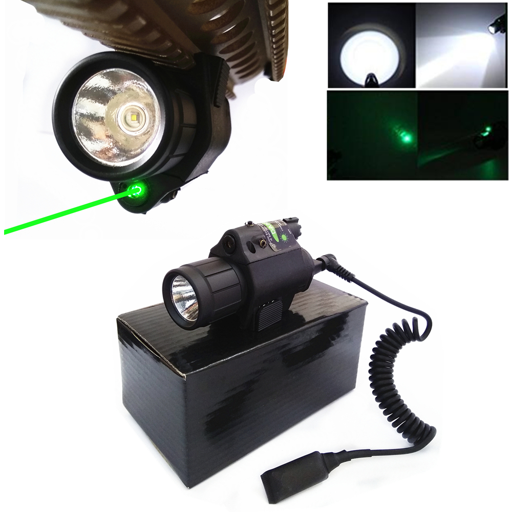 

Tactical M6 BK CREE LED Flashlight&Green Laser Sight Combo W/Picatinny Rail, Black