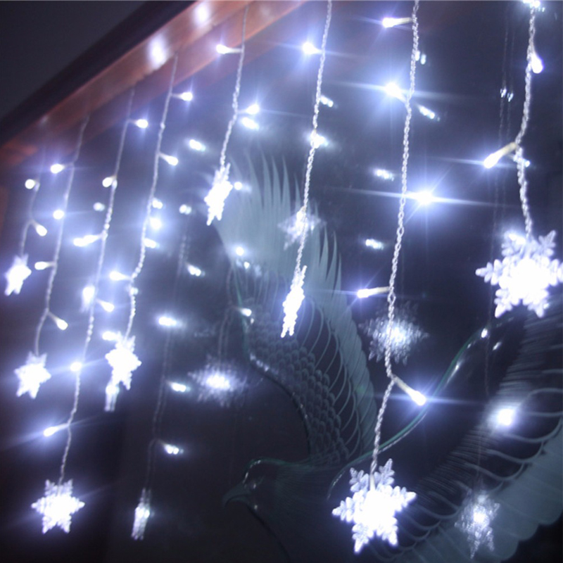 

5m 216LED 3.5m 96led Snowflake String Lighting Home Xmas Decoration Christmas Lights Outdoor Waterproof IP65 Fairy Curtain