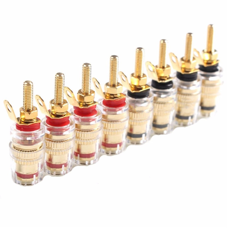 Anschlussbuchse Qualit/ät 4pcs Lautsprecherklemmen Binding Post Bananenstecker