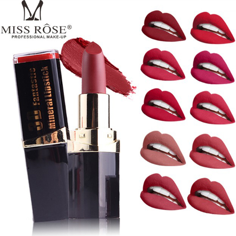 

Miss Rose 42colors Nude Matte lipstick Matte Velvet Lipsticks Beauty Red Lips batom Cosmetic waterproof matte lipgloss in stock, Mix color