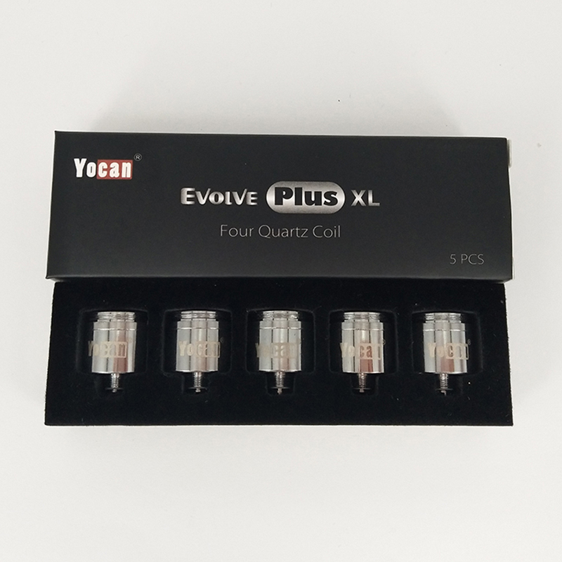 

2018 Authentic Replacement Coil Yocan Evolve Plus XL Kit Four Quartz Coil for Dry Herb Wax Vaporizer Starter Kit