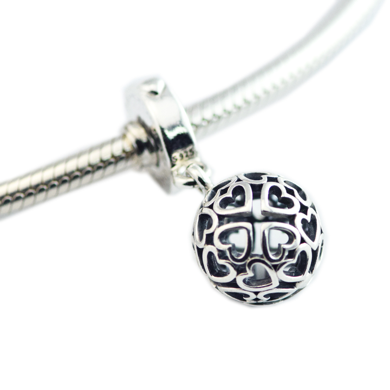 2018 Summer 925 Sterling Silver Jewelry Harmonious Hearts Charm Beads Fits Bracelets Necklace For Women Jewelry Making-image-420364619
