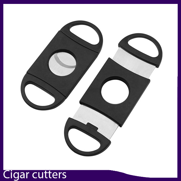 

Pocket Plastic Stainless Steel Double Blades Cigar Cutter Knife Scissors Tobacco Black New #2780 0266233-1