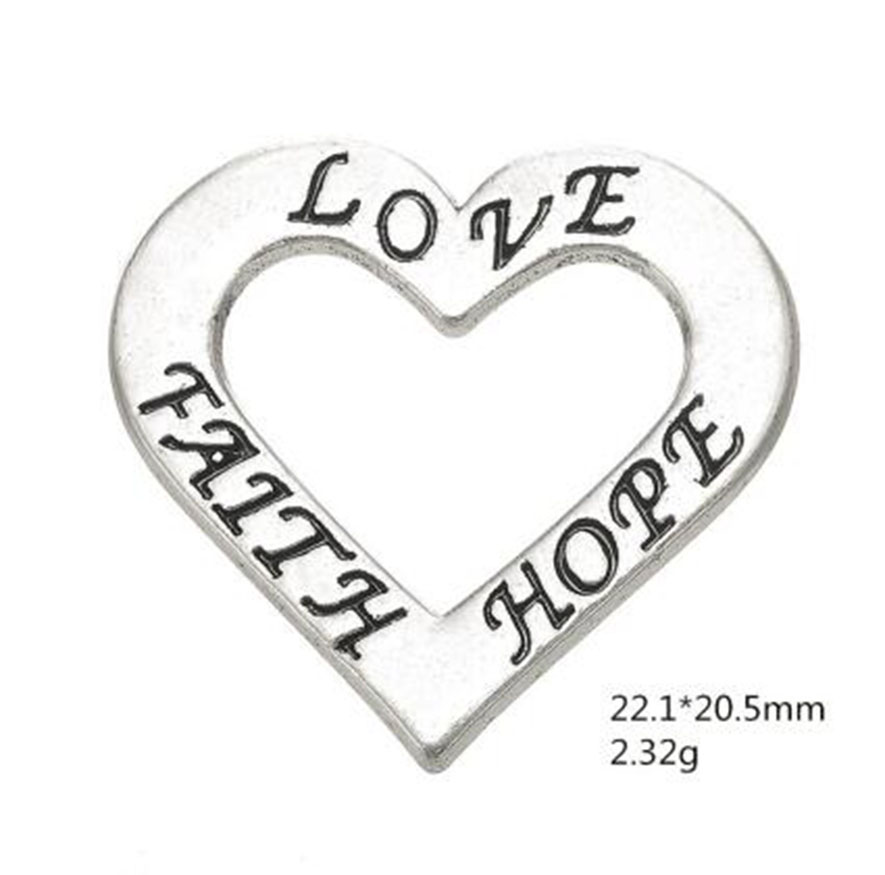2021 Positive love faith hope heart engraved charm Other customized jewelry-image-420711266