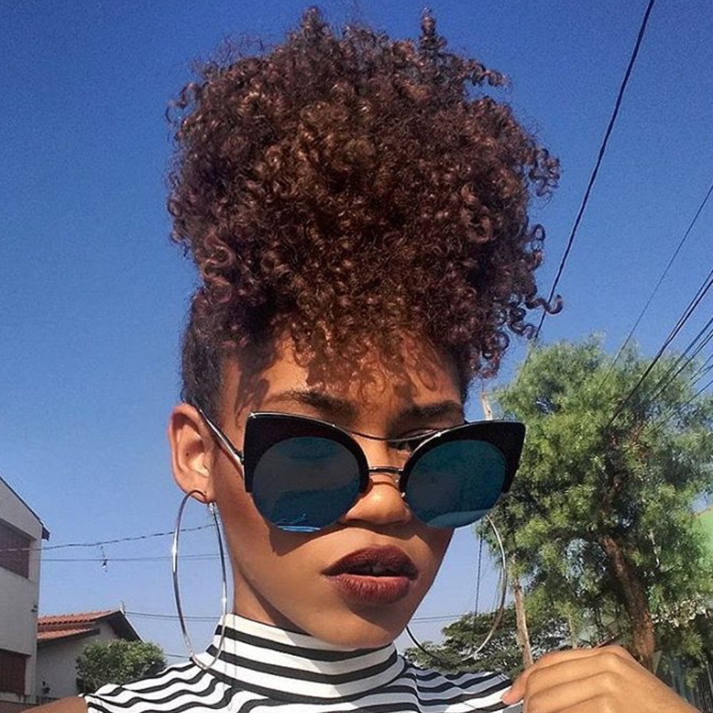 

Fashion Ponytail Hairstyles Clip In Human Ponytail Hair Extensions Kinky Curly Drawstring pony tail Afro puffs Virgin Curly pony tails 120g