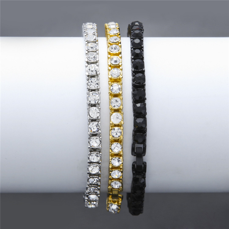 

Iced Out 1 Row Strass Armband Manner Hip Hop Stil Freier Simulierten Diamant 8 "armband Bling Bling Fashion Bracelet Men