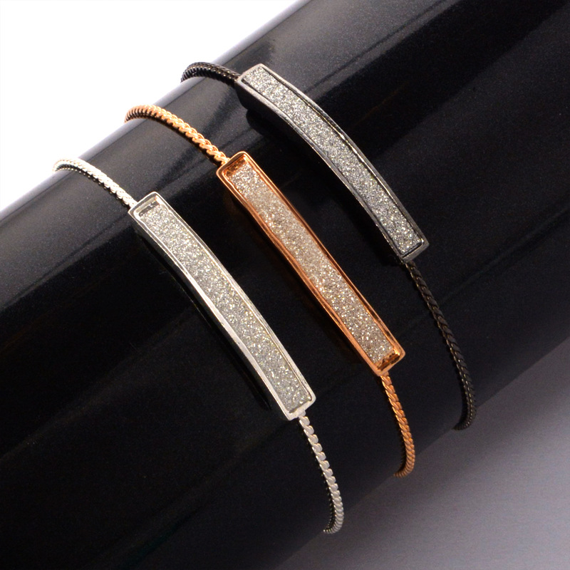 

2017 New Fashion Shiny CZ Female Strip Design Silver Color Bracelet&Bangle for Women Wedding Party, Golden;silver