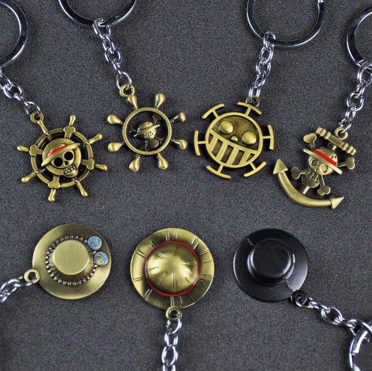 Anime One Piece Luffy PVC Porte-clés Trousseau Figure Pendentif