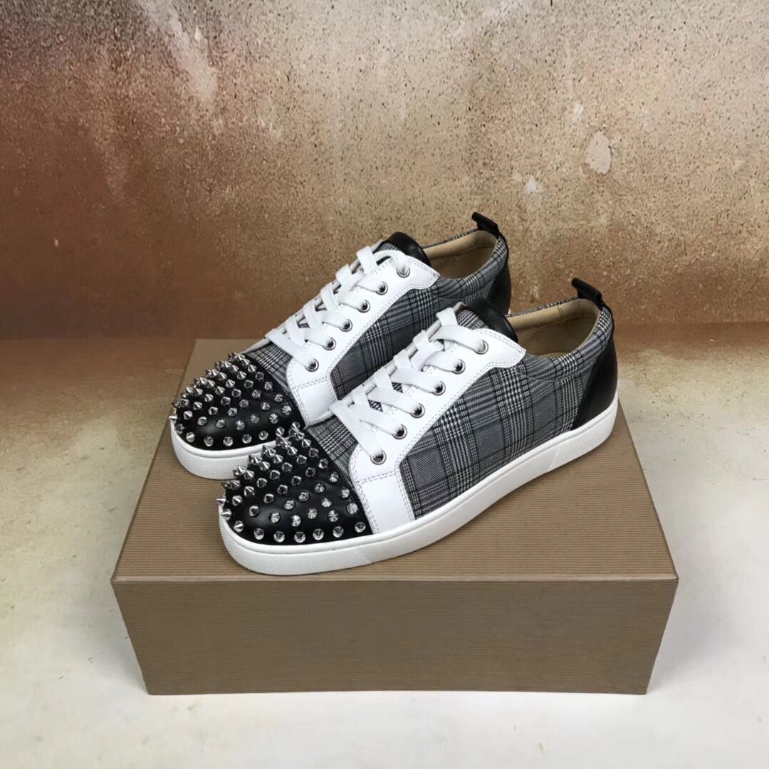 

Perfect Men Women Designer Lattice sneakers,famous brand mens Red Bottom skateboarding shoes with box, Men size 40-46