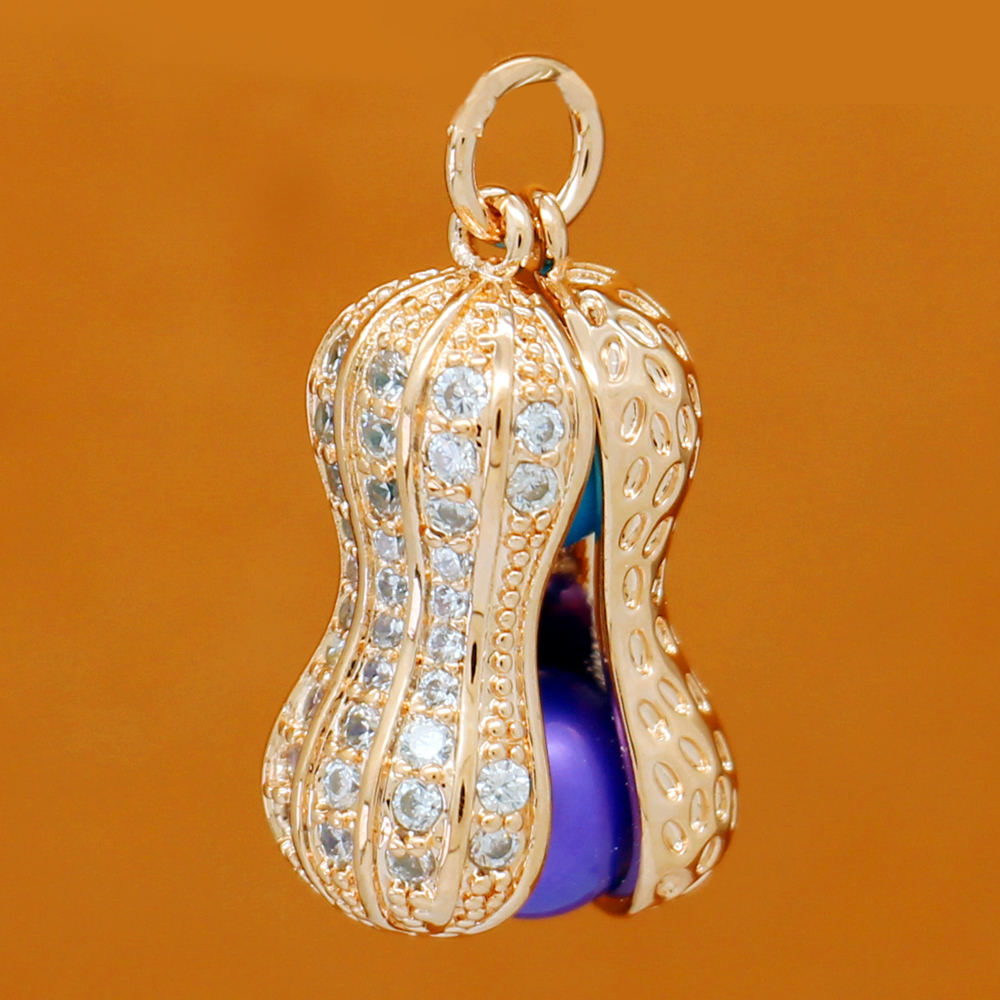 

Wholesale fashion 2 pearl necklace pendant copper peanut shape pendant bracket