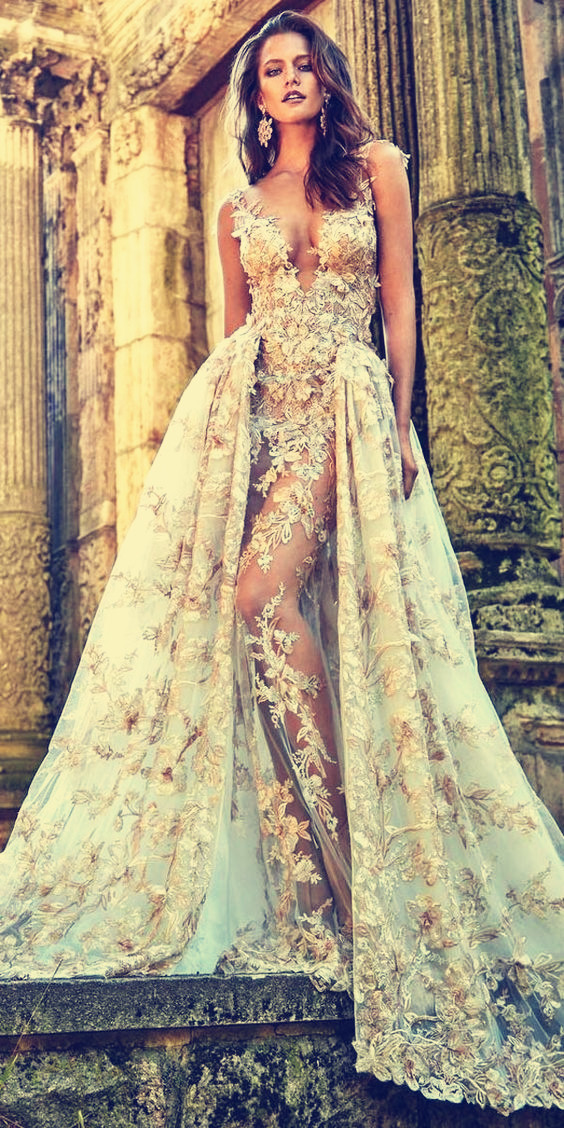 

Evening dress Yousef aljasmi Kim kardashian Sleeveless V-Neck Appliqued Mermaid Almoda gianninaazar ZuhLair murad Ziadnakad, Same with picture