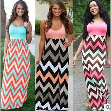 

Dresses Summer Maxi Bohemian Bodycon Dresses Chevron Wave Dress Party Stripe Dress Sexy Long Dress Casual Sleeveless Dresses Vestidos A5736, Black;gray