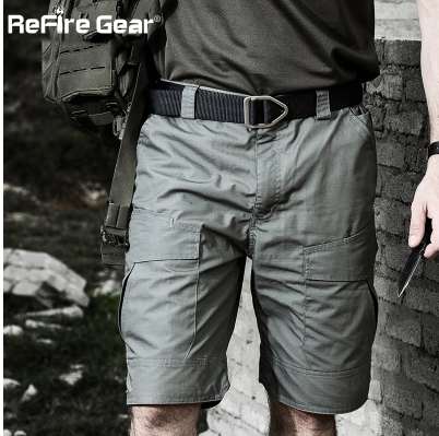 

ReFire Gear Summer Rip-stop Tactical Military Shorts Men Waterproof Camouflage Cargo Shorts Casual Loose Cotton Camo Army Shorts