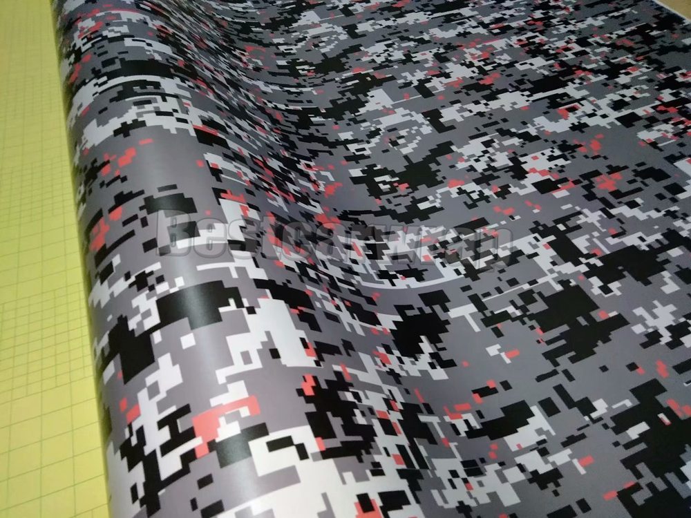 

Black orange pixed digital Camouflage Vinyl wrap for Vehicle car wrap Graphic Camo covering coating air bubble free 1.52x30m 5x98ft, Camo vinyl