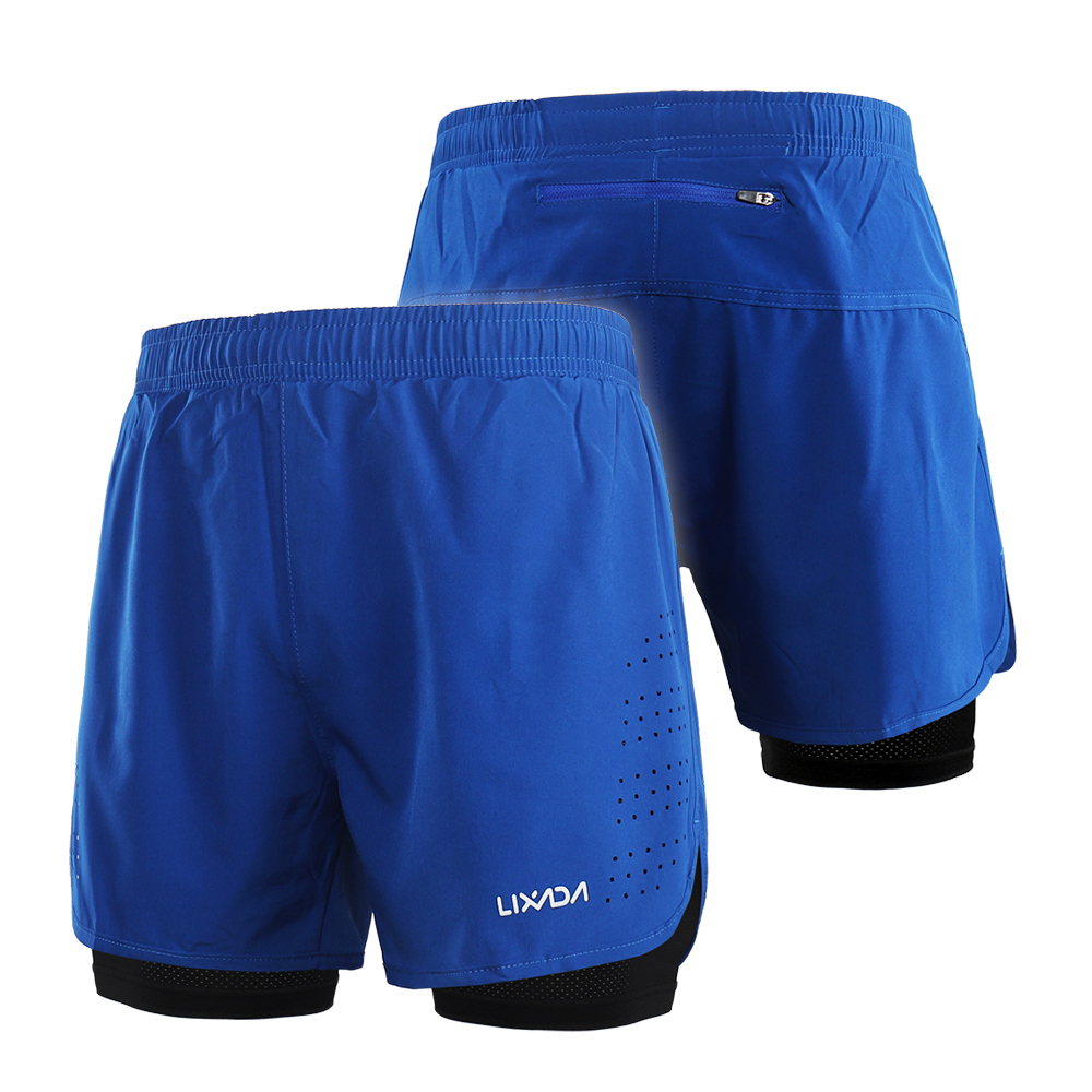 avec Une Doublure Plus Longue Respirant Short de Course//Fitness//Tennis//Gym//entra/înement//Jogging//v/élo /à s/échage Rapide Lixada Short de Sport 2 en 1 pour Hommes