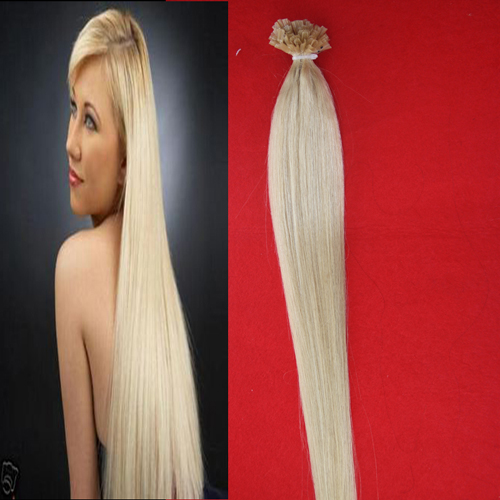 100G Remy Nail U Tip Menselijk Haarverlenging Platinum Blonde # 613 European Fusion Pre Bonded Hair Extension