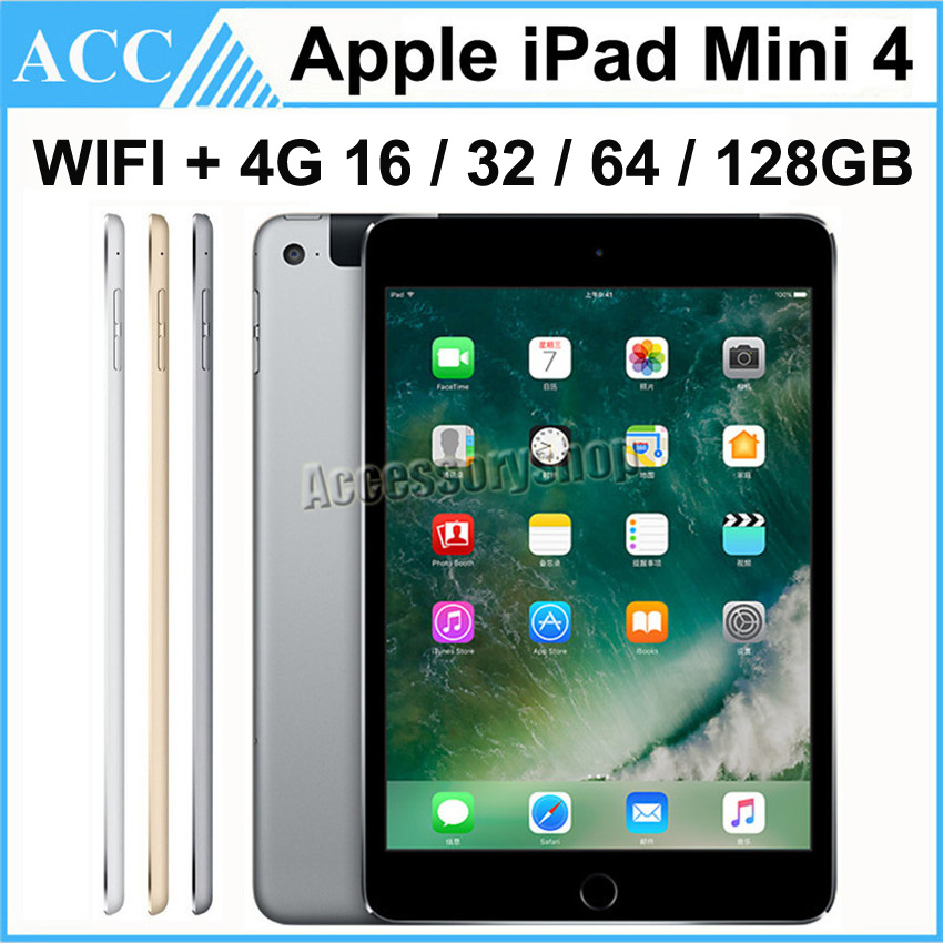 

Refurbished Original Apple iPad Mini 4 WIFI + 4G Cellular 16GB 32GB 64GB 128GB 7.9 inch Retina Display ISO A8 Chipset Tablet PC DHL 1pcs
