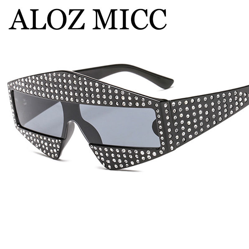 New Trend Diamond Sunglasses Women 2018 Men Luxury Oversized Rhinestone One Piece Sun Glasses Brand Designer Unisex Shades A460