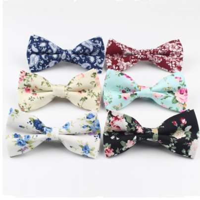 

Mens Bow Tie Flexible Bowtie Smooth Necktie Soft Cotton Butterfly Decorative Pattern Paisley Flower Ties