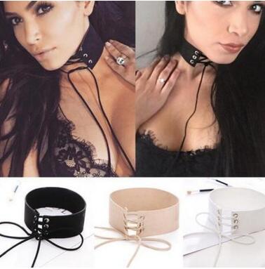 Velvet Tie Up Wide Choker Necklace Gothic Suede Collar Sexy Women Neck Jewelry 90's Black Velvet Choker Necklace Gothic Retro Burlesque 15pc
