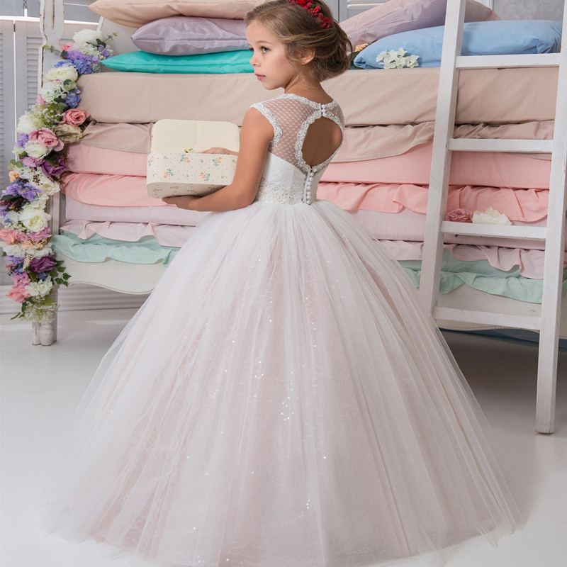 

Princess Ball Gown White Tulle Girls Dresses For Weddings 2017 Summer Collection Customized First Communion Dress Gown4536, Grape