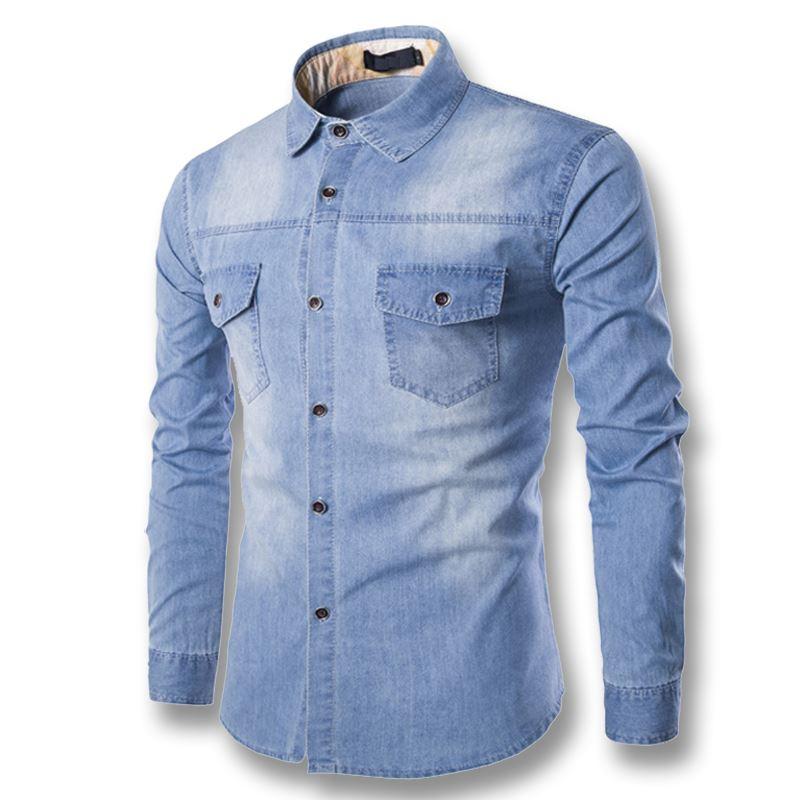 plus size fitted denim shirt