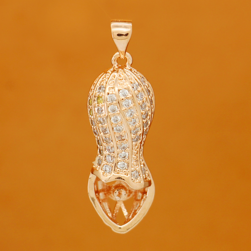 

Fashion pearl necklace pendant copper peanut shape pendant bracket (pearl to be purchased separately)