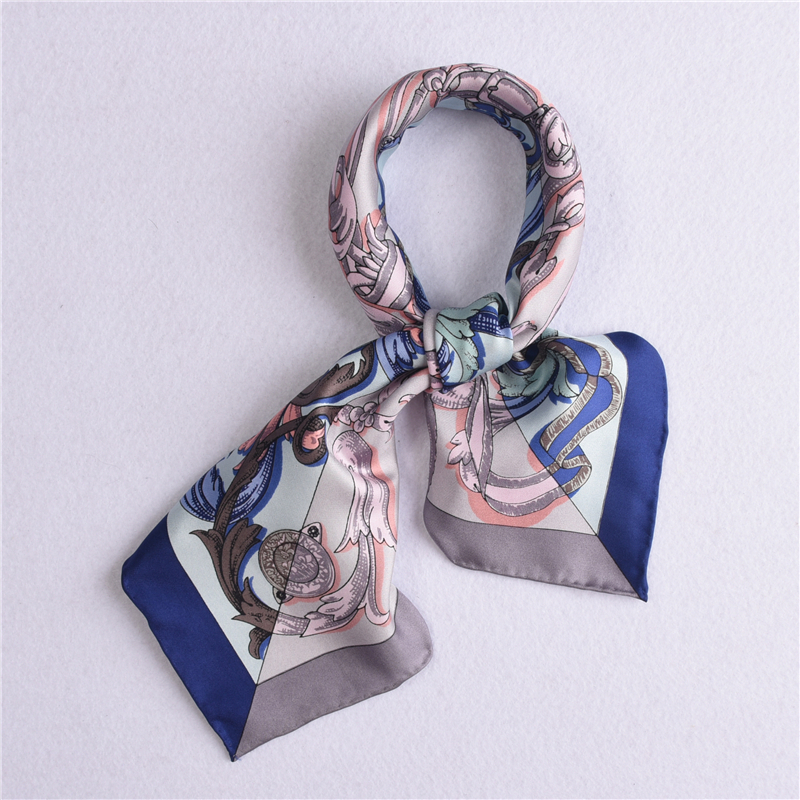 Elegant Silk Scarf Womens Small Square Scarf Fashionable Joker Business Career Neckerchief Shawl
