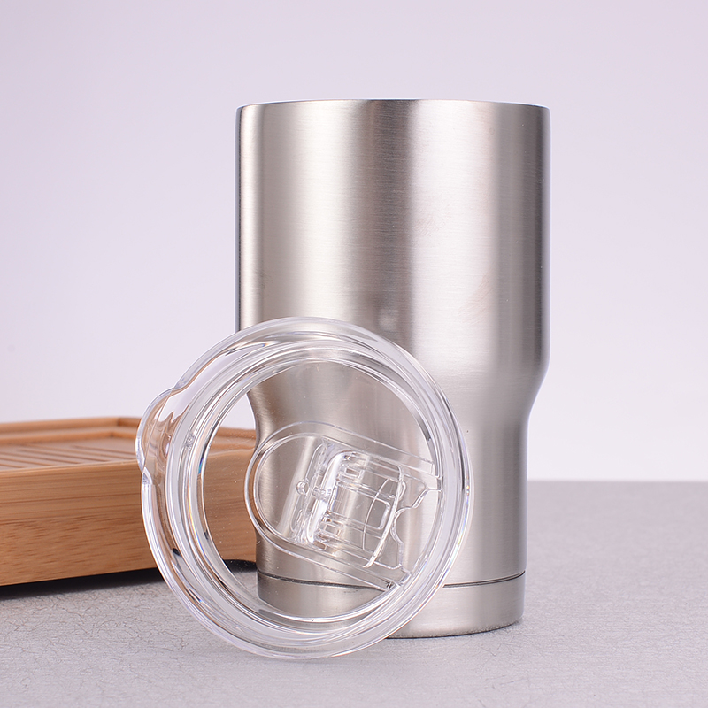 500 ml en acier inoxydable en forme de losange vide Tasse à café jus Tasse avec couvercle Paille