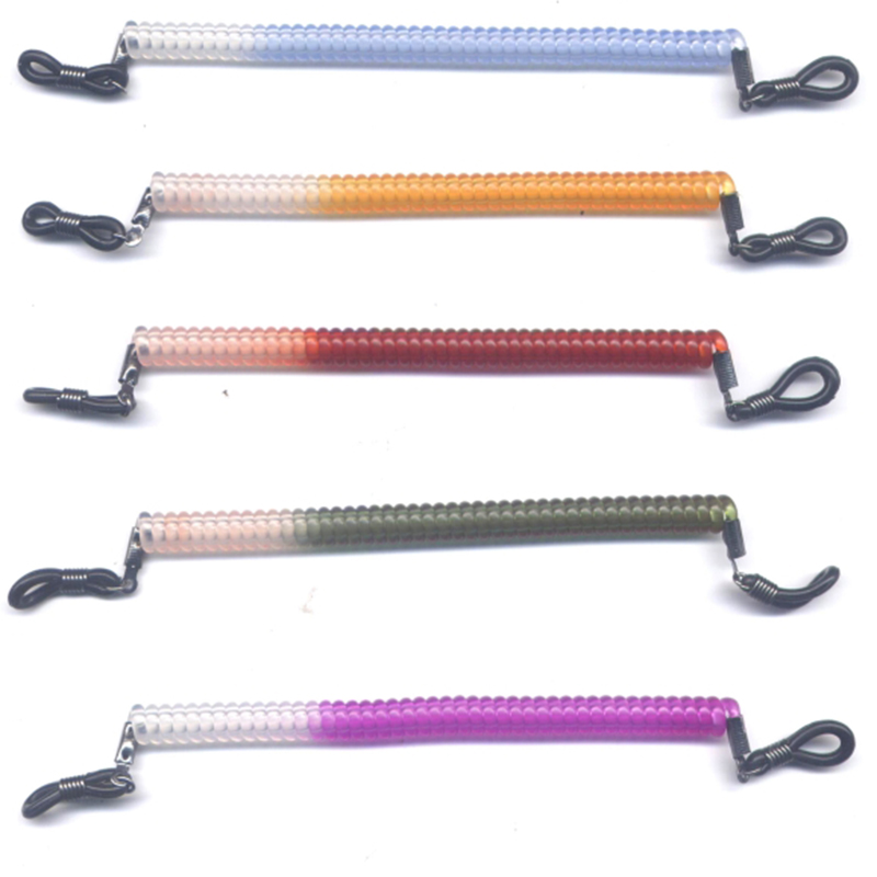 gradient bi-color elastic kids eyeglass sunglass frame spiral junior children coil cords retainer spring frame lock sport band lanyard