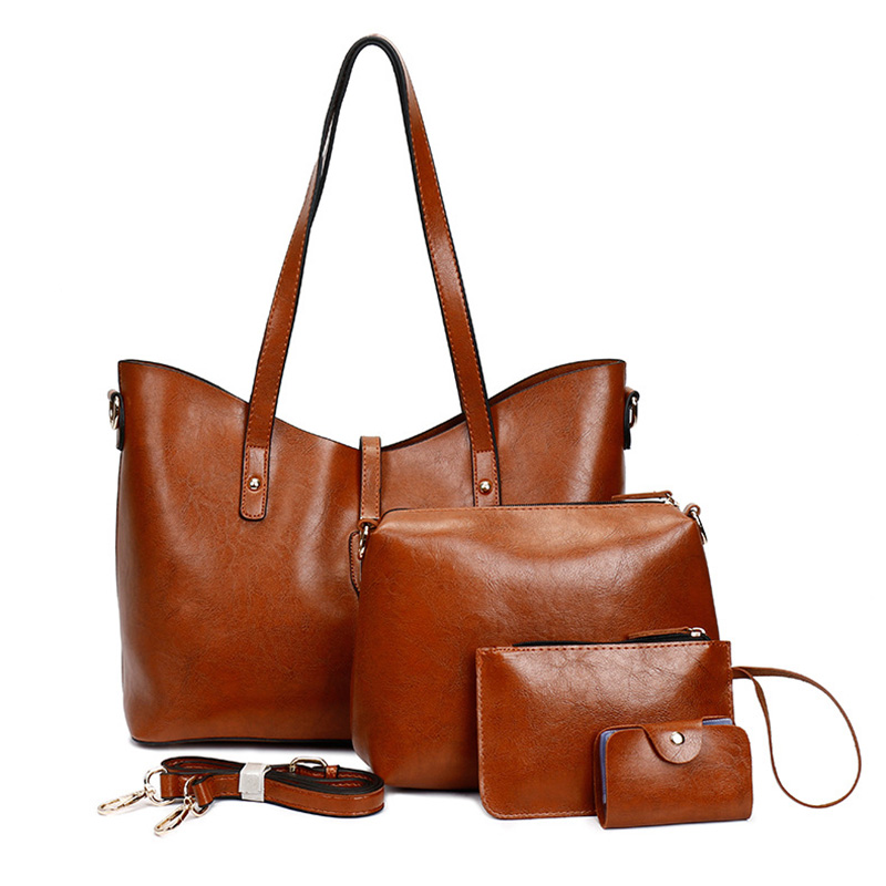 

Fashion retro mother bag 4 piece set wild big bag handbag shoulder Messenger bag