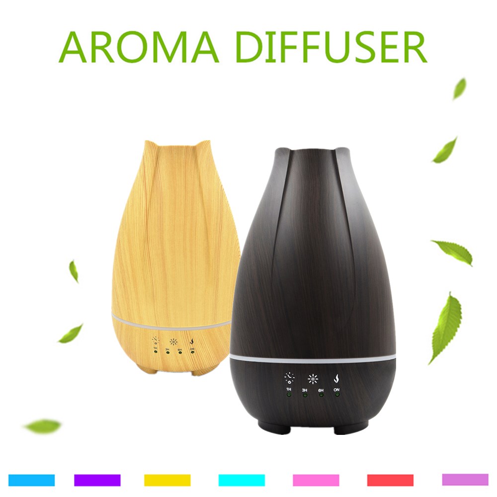 

Brand New 500ML Light/ Dark Wood Humidifier Air Aroma Essential Oil Diffuser 7 Color Light LED Aromatherapy Atomizer Home Spa Safer Design