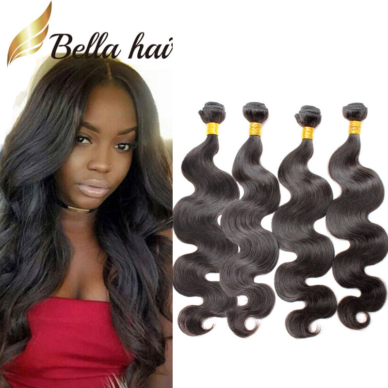 

100% Brazilian Virgin Hair Body Wave Weaves Weft 10-24inch 4pcs/lot Natural Black 9A High Quality Extensions Julienchina, Natural color