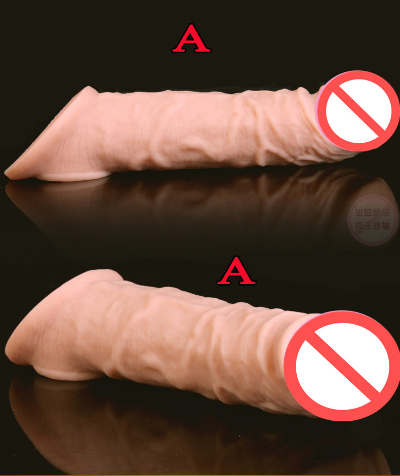

Super Soft Realistic Silicone Penis Extender Sleeve Cock Enlargement Enhancer Reusable Delay Gonobolia Dick Ring Adult Sex Toy For Men 312