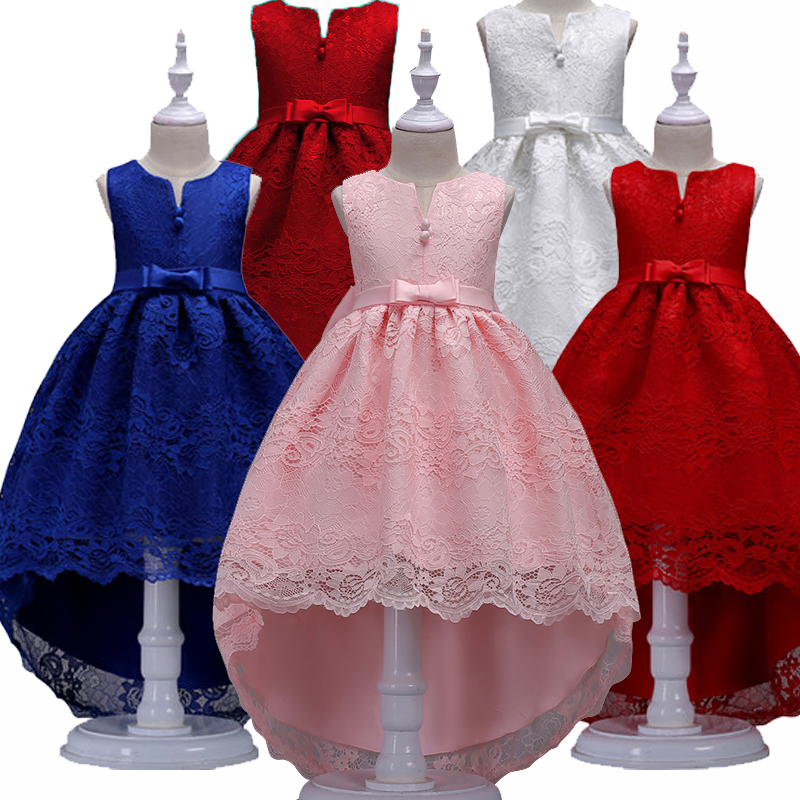 

Girls Dress For Girls Party Dresses Baby Sleeveless Tutu Princess Flower Dresses Children Kid's Trailing Clothes 3-12Y, White