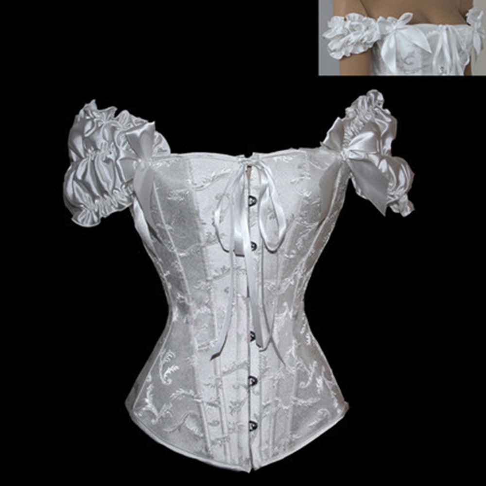 

Elegant Corset Underbust Body Shaper Women Body Slimming Chest Harness Chest Compression Vest 2 Colors F0811 with Lace Decor., White