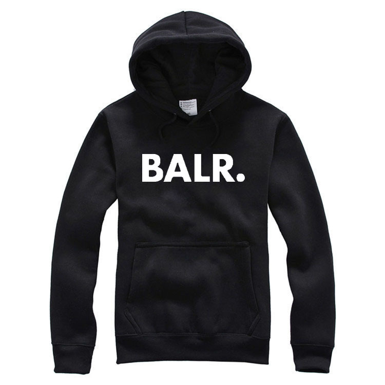 

2018 Tide Brand BALR Letter Printed Hip Hop Hoodies Sweatshirts Warm Cotton Hoodies Pullover Tops Autumn Winter Jacket Coat Size M to 3XL, Black