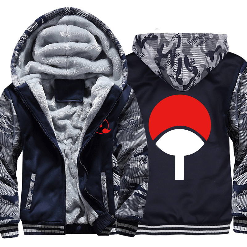 

Anime hoodie Thickening winter hoodies men moletom moletom masculino Luminous printingThicken Zipper Fleece, Black