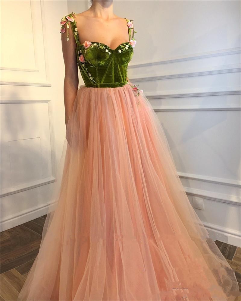 

3D Floral Long 2020 A Line Prom Dresses Velvet Vintage Lace Girls Pageant Sexy Party Evening Dresses, Light purple